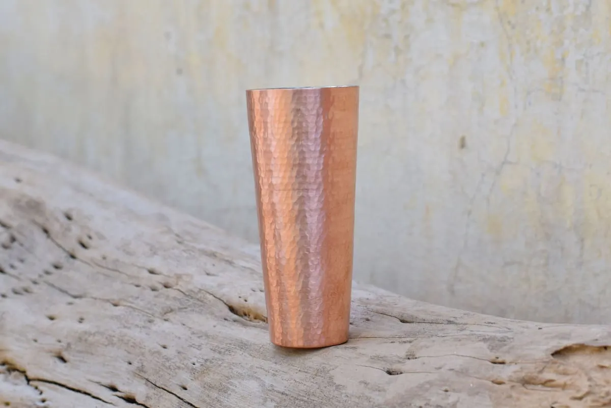 De Kulture  Handmade Pure Solid Copper  Large Glass Cup Tumbler Drinkware,  3x 7 (DH) Inches, 600 ml